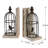 S/2 5.5x4.5x10"  Distressed Black Bird Cage Bookend, Antique white