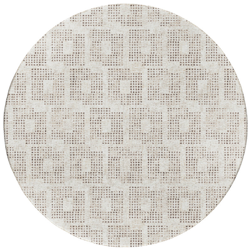 Ingund Performance Chenille Washable Indoor / Outdoor Rug, Round 8'