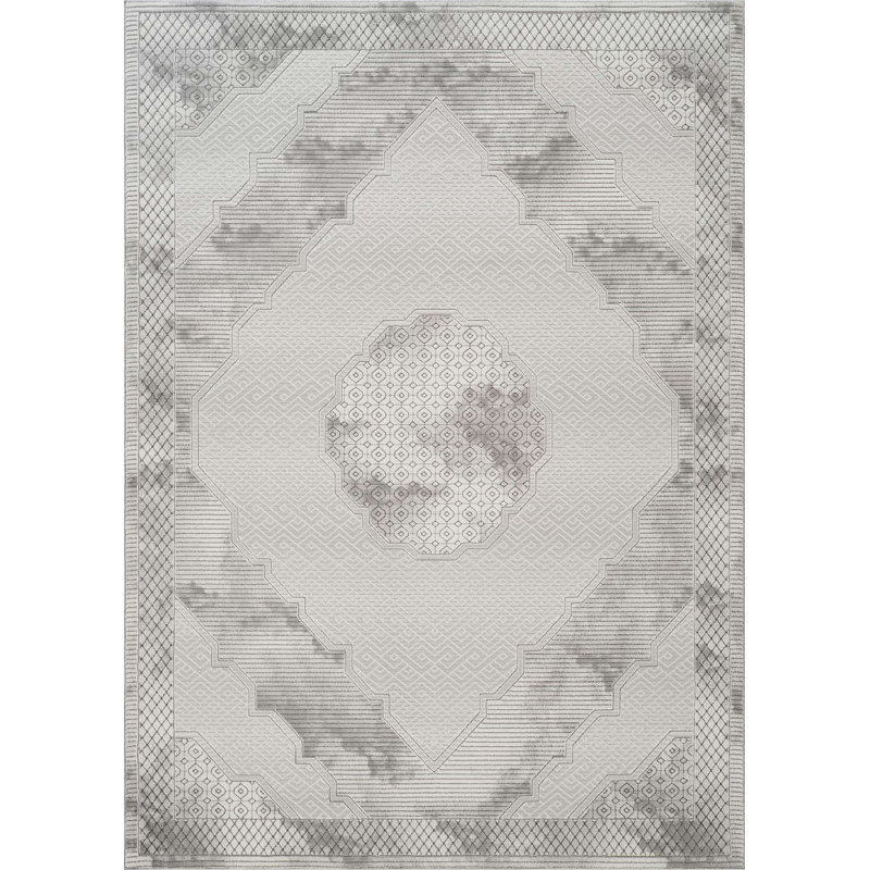 Gray Area Rug, Rectangle 5'3" x 7'3"