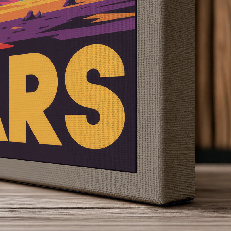 Postcard from Mars Retro - Wrapped Canvas, 18x12 - 45.7 x 30.5 cm, Taupe Border