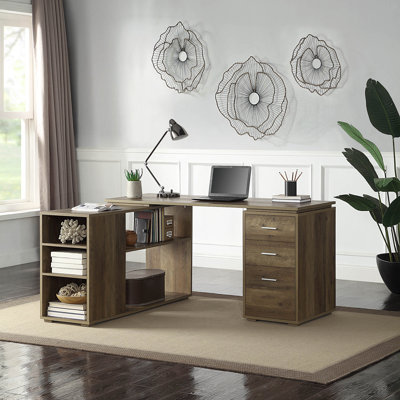 Bureau d'ordinateur en L pour bureau en coin