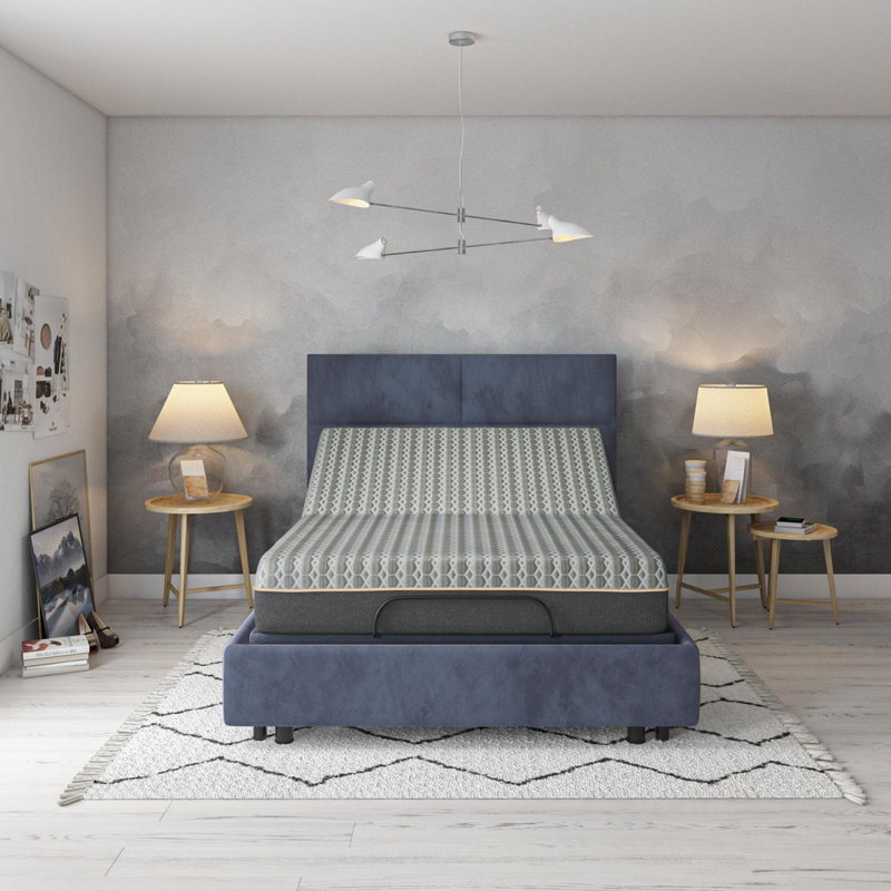 Couche de confort à mémoire de forme Lux Hybrid et système de ressorts de soutien, Grand lit