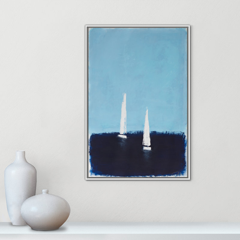 «Morning Sails II» par , Framed Canvas, 25.5'' W x 37.5'' H, Flotteur blanc