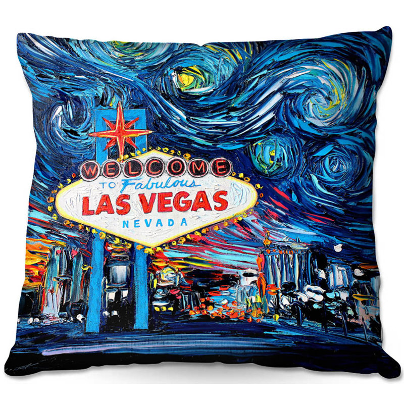 Coussin décoratif las vegas pour canapé gogh ne jamais saw, 16 po x 1 po
