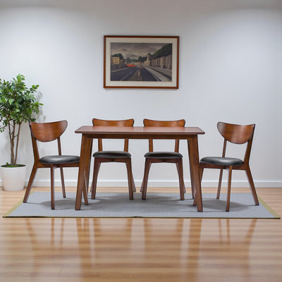 Gossamer 5-Piece Dining Set in Walnut Brown