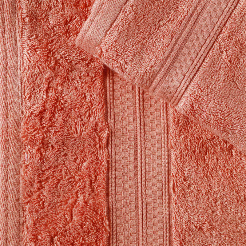 18-Piece Solid Rayon from Bamboo & Cotton Blend Towel Set, Salmon