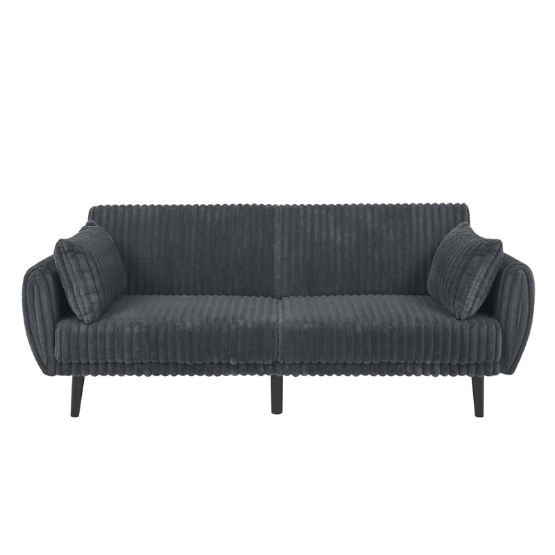 Lanerkirk Futon, Dark Gray Corduroy