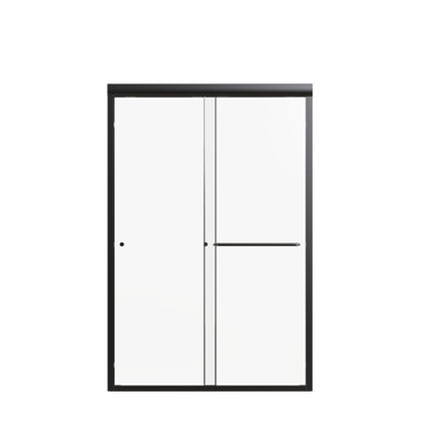 Porte de douche coulissante double semi-sans cadre avec verre trempé, l 44 po à 48 po x H 72 po