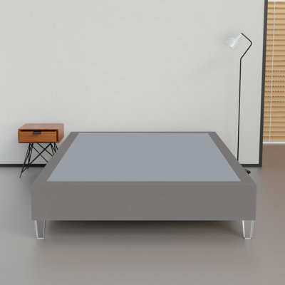 Cadre de lit / sommier en bois de vinyle de qualité supérieure de 14 pouces, durable, élégant, multicolore et base confortable avec pieds en acrylique