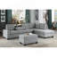 Repose-pieds capitonné en microfibre gris avec rangement capitonné 1 pièce Modern Living Furniture