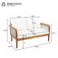 Ensemble de causeuse et table basse d'extérieur en bois d'acacia avec corde tissée à la main, finition teck-160504440