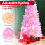 Arbre de Noël rose 7,5 pi avec lumières, arbre de Noël coloré unique avec support en métal, arbre de Noël artificiel