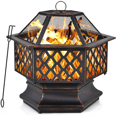 Round Iron Wood Burning Smokeless Fire Pit