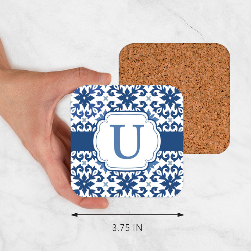 Sous-verre lettre monogramme, U