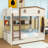 Wooden Bunk Bed with Trundle and Side Shelves and Ladder-505772091-505772090
