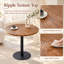 Table de salle à manger ronde moderne de 80 cm (31,5 po) avec dessus en bois et pied central en métal