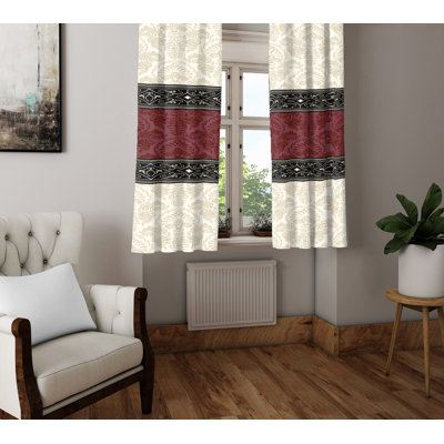 Paire de rideaux semi-transparents avec passe-tringle Damask
