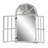Mao Wood Window Pane Inspired 2 Door White Wall Mirror with Arched Top and Distressing
