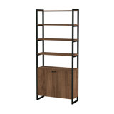 Drake Two Door Walnut Bookcase with Storage