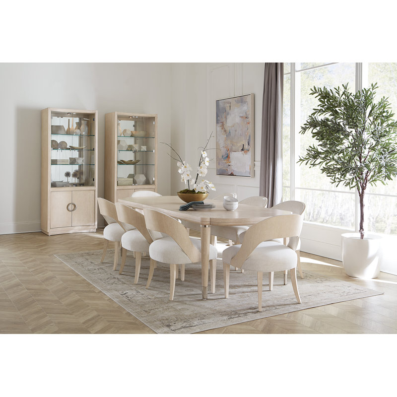 Cream Oak Extendable Rectangular Dining Table
