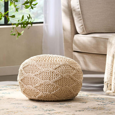 Pouf rond en laine 20 x 20
