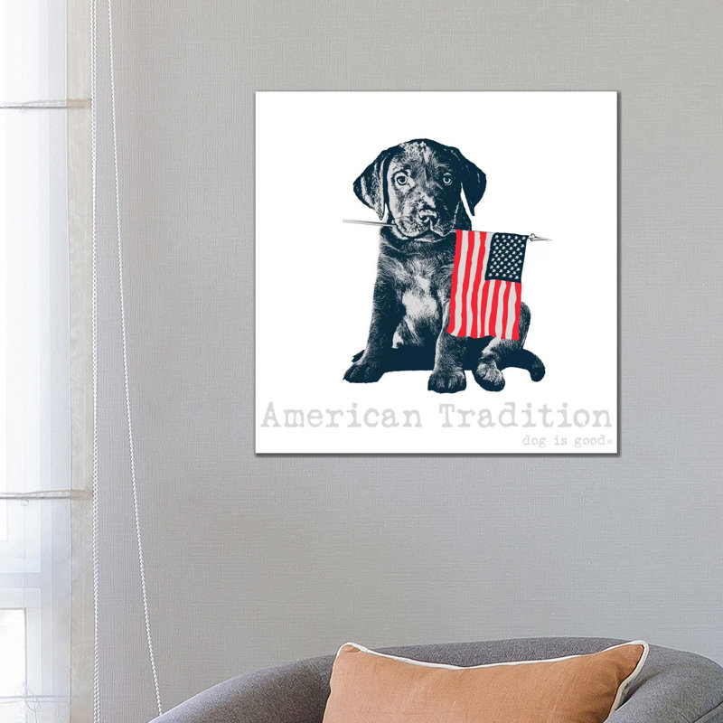 American Tradition by Dog Is Good And Cat Is Good - Wrapped Canvas Print, 66.04 cm H x 66.04 cm W x 3.175 cm D