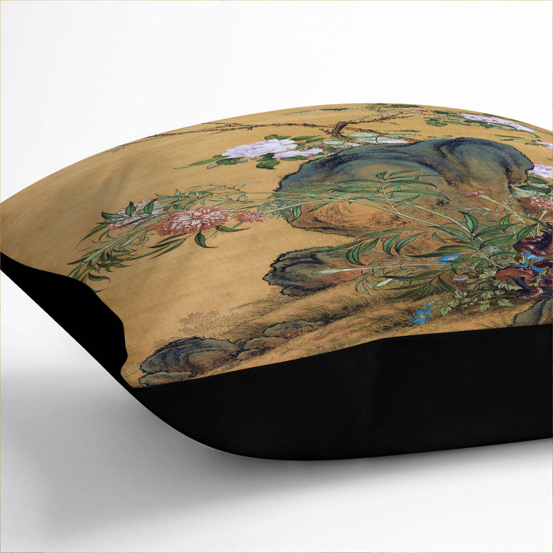 Square Throw Cushion, 55cm H x 55cm W x 20cm D, Black