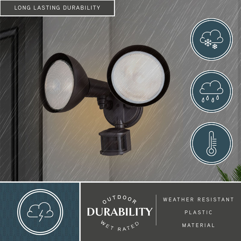 150 Watt Dusk to Dawn Outdoor Security Flood Light with Motion Sensor (pack of 1), Bronze
