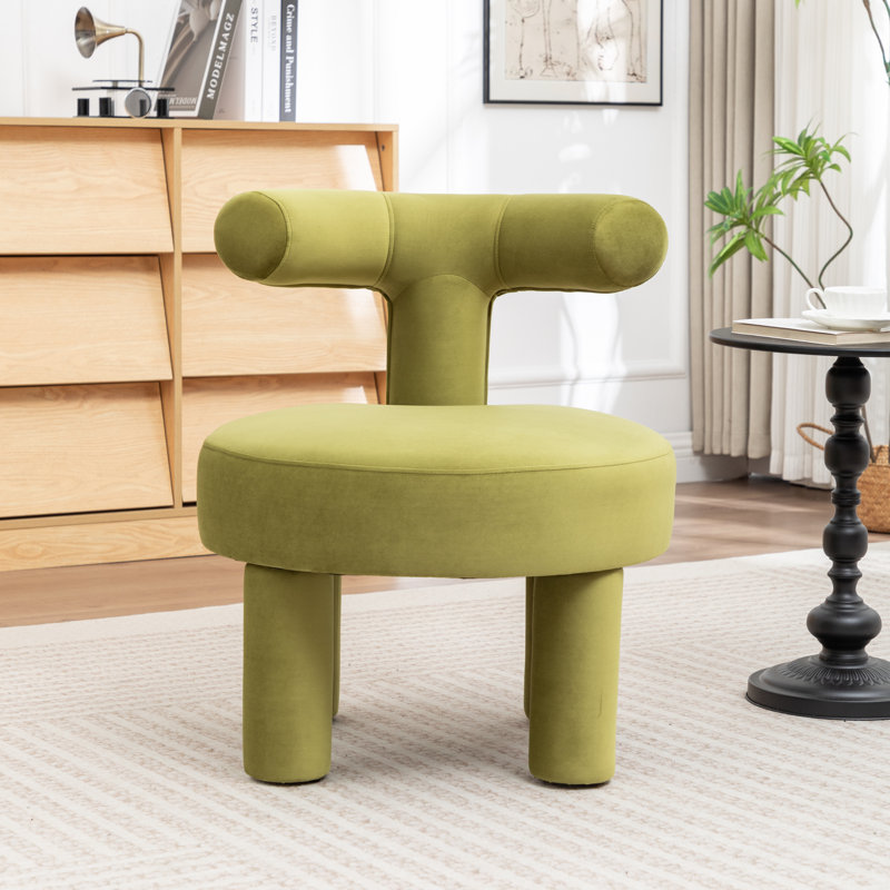 Fauteuil demi-tonneau en velours Bula, Vert