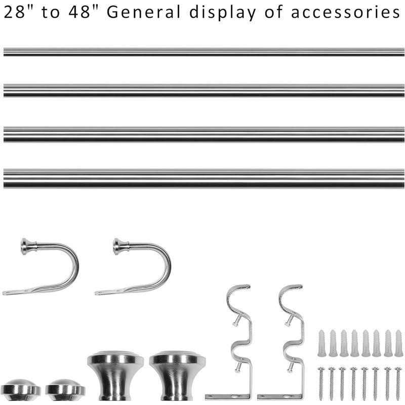 Sand Nickel Adjustable Double Curtain Rod with Trumpet Finials