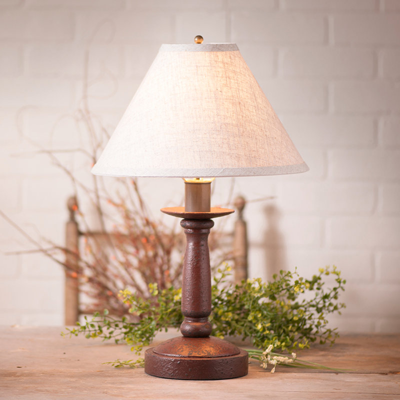 Kirk Solid Wood Table Lamp, Americana Red