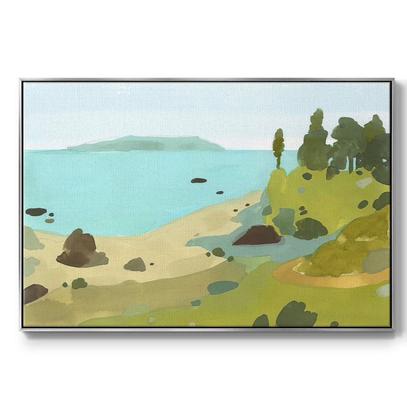 Coastal Inlet II, reproduction d'art sur toile, H 17 po x l 25 po x P 2 po, Argent