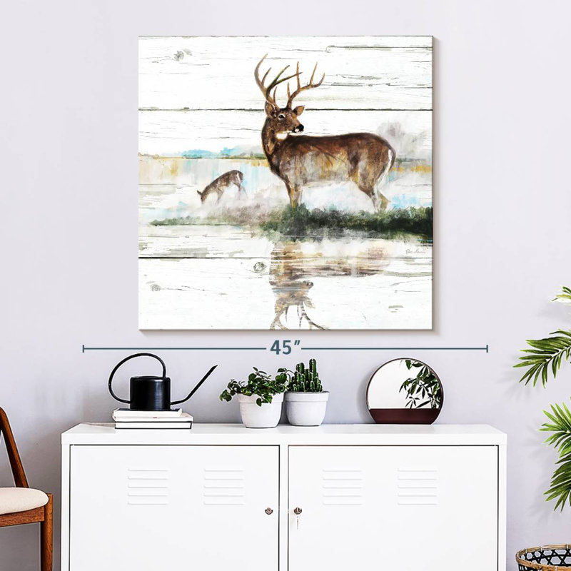 Crowle Rustic Misty Deer, 33" H x 33" W