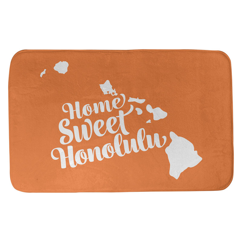 Tapis pour salle de bain honolulu hawaii, l 21 po x L 34 po, Orange