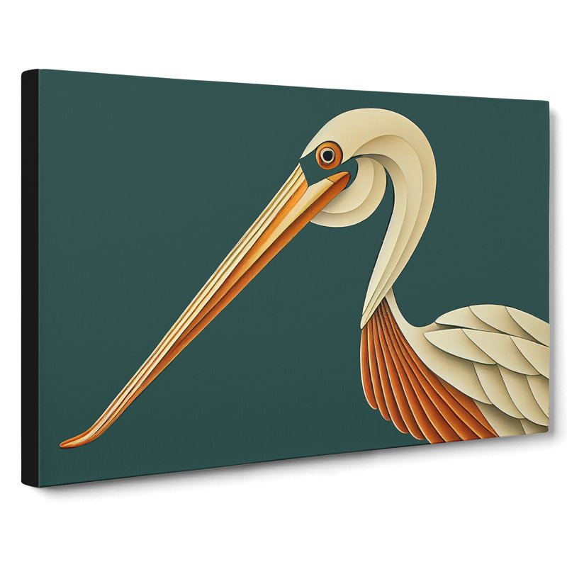 Pelican Art Deco Abstract - Wrapped Canvas, 40cm H x 60cm W