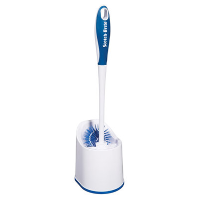 Ensemble de brosse de toilette Scotch Brite avec poignée ergonomique, panier de rangement pour le nettoyage de la salle de bain