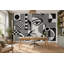 Papier peint géométrique monochrome à motif mural-396580305-396577322