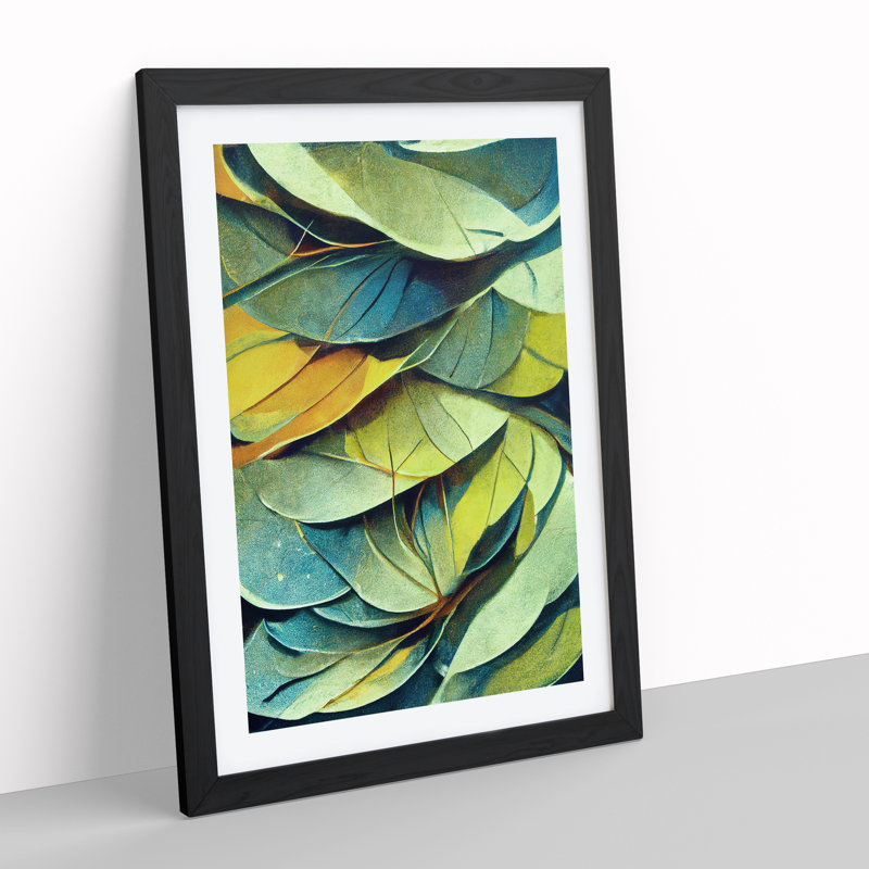 Leaf - Framed Print, Black, 46cm H x 34cm W x 2cm D