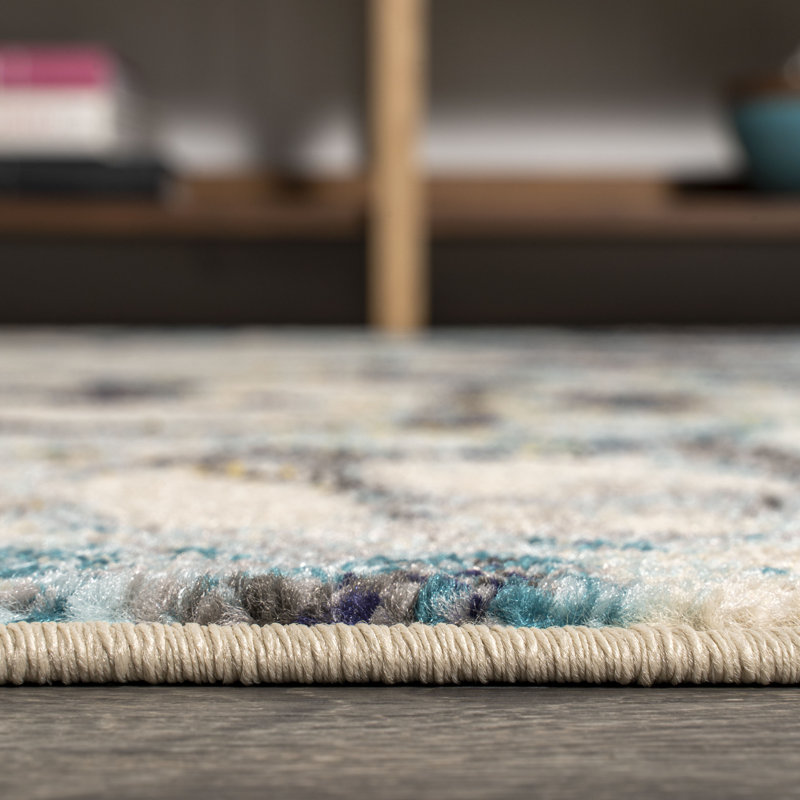 Tapis bleu / beige Dessens, Rectangle 4pi x 6 pi