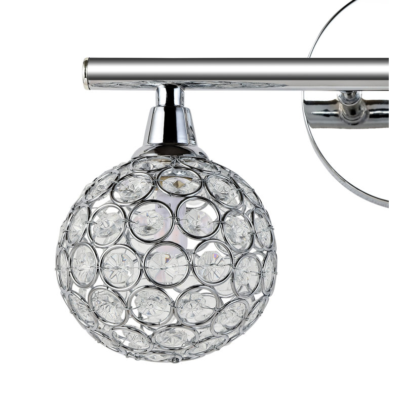 Matthies Iron/Glass Contemporary Glam LED Vanity Light, 2