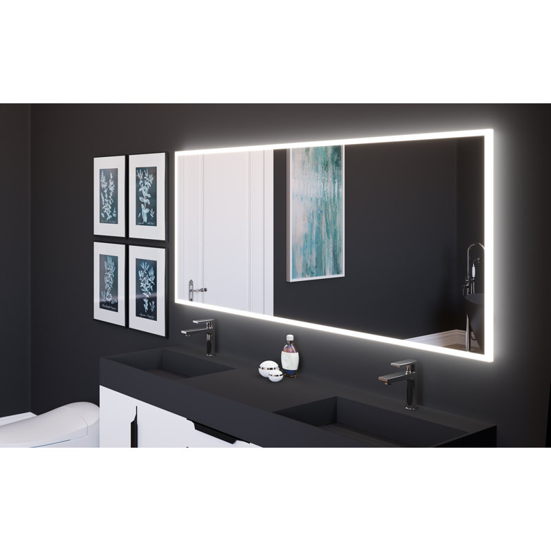 Miroir de salle de bain à DEL à commande vocale 72 po x 30 po Jessalyn