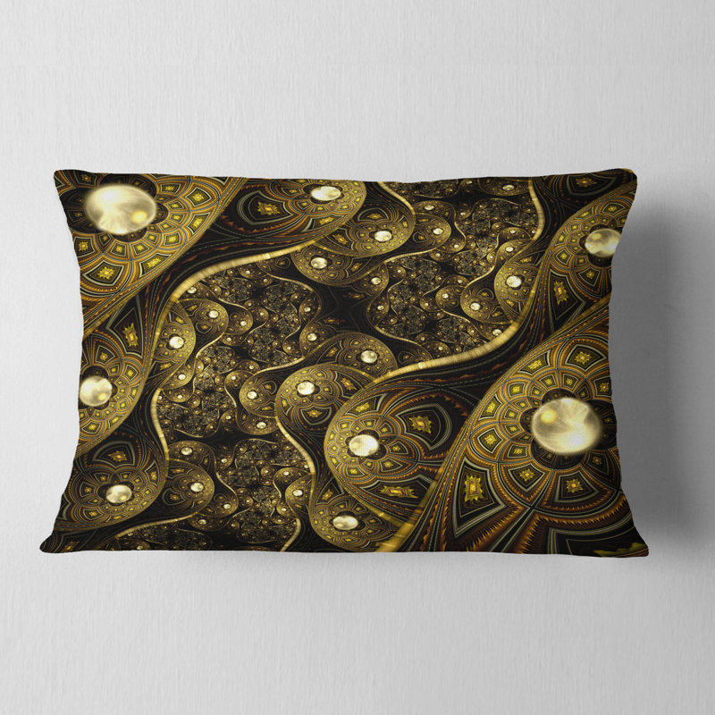 Abstract Metallic Fabric Pattern Lumbar Pillow