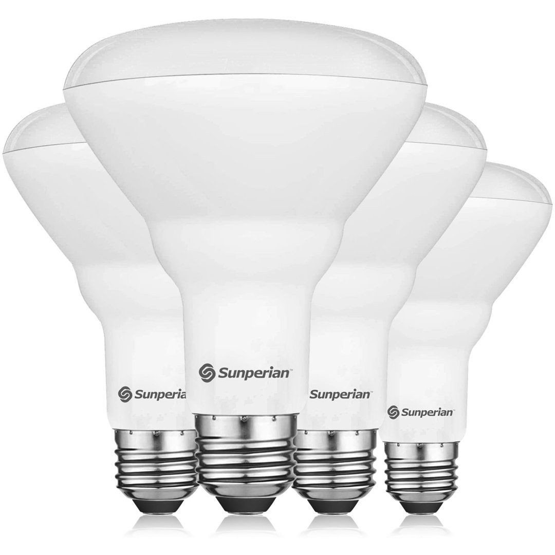 8.5 Watt (65 Watt Equivalent), BR30 LED, Dimmable Light Bulb, E26/Medium (Standard) Base (Set of 4) Sunperian