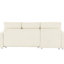 Canapé-lit 90 po avec méridienne et housse en velours côtelé beige lavable Housse de rangement convertible de 51 po de largeur-523002529