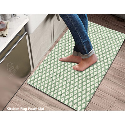 Tapis de cuisine anti-fatigue en coton tissé à la main - 18 po x 30 po