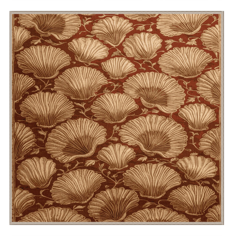 Tapis brun français lavable à la machine, Carré 6 pi