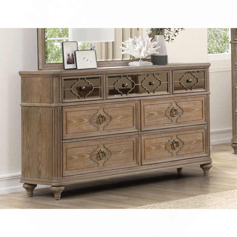 Commode de style contemporain simple en bois massif avec placage en chêne rustique et dossier en queue d'aronde