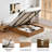 Wooden Full Bed Frame with Lift Up Storage, No Box Spring Needed, Rustic Brown-204592579-204592578