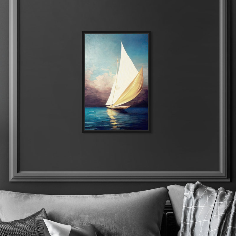Voile dorée - Impression sur toile, Toile avec cadre flottant noir, H 16 po x l 11 po x P 1,8 po