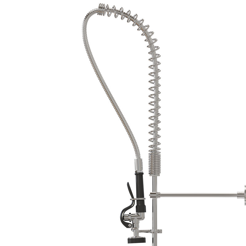 Robinet de cuisine rétractable à poignée double avec accessoires